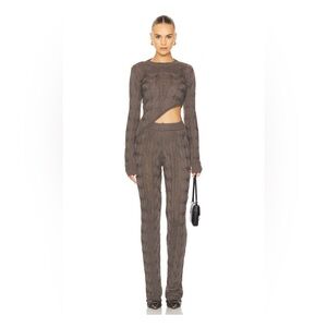 Women's Gray Cable Knit Set